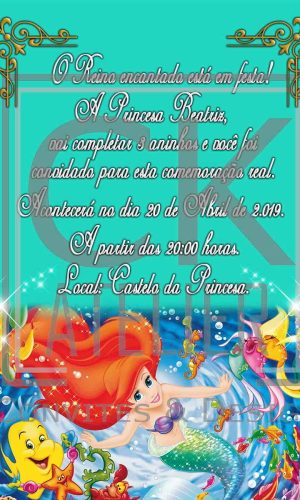 Convite Pequena Sereia
