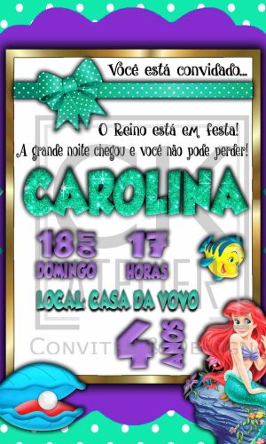 Convite Pequena Sereia