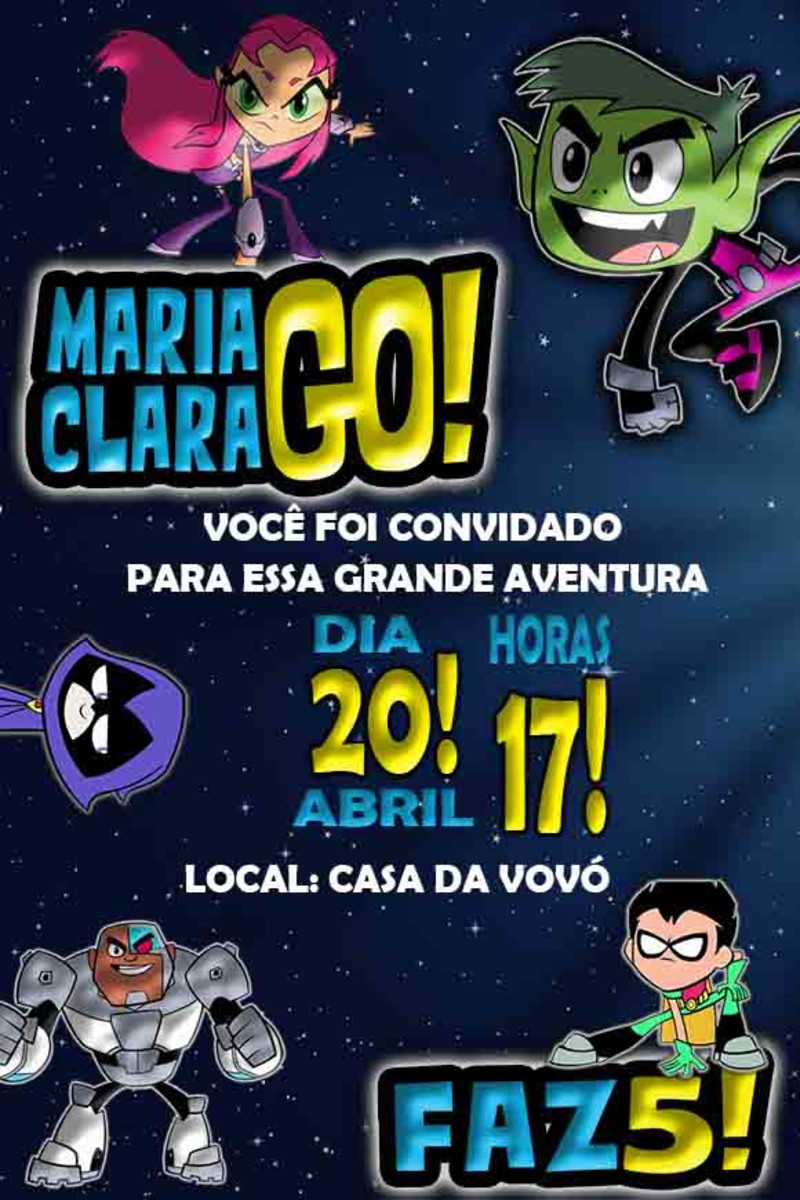 Convite Teen Titans