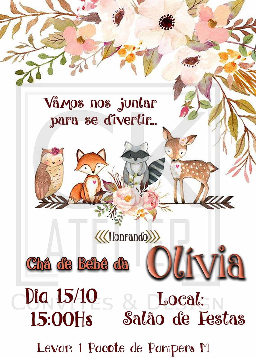 Convite de Bebê Cute