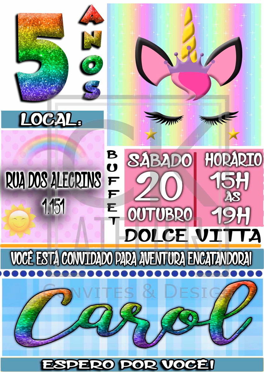 Convite Unicórnio