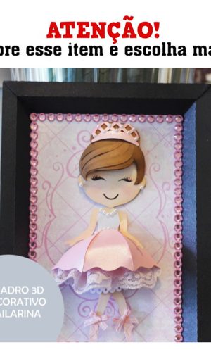 Kit c/ 5: Arquivo Corte Quadro 3D Bailarina