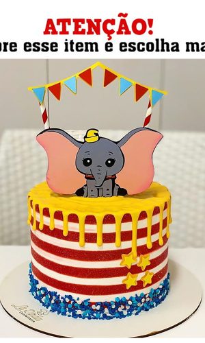 Kit c/ 5: Arquivo Corte Topo de bolo Dumbo (camadas)