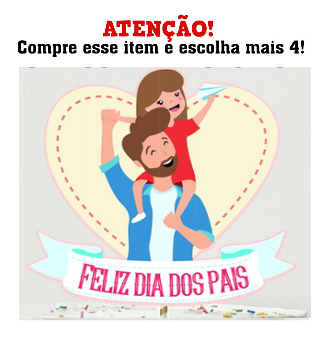 Kit C/ 5: Arquivo Corte Topo Feliz Dia Dos Pais Menina 004 - Imagem 2
