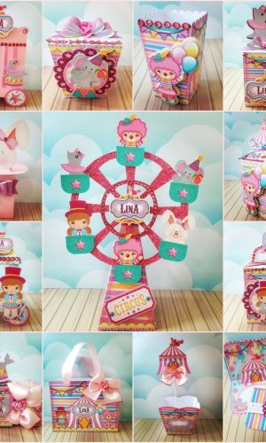 KIT C/ 5 ARQUIVO DE CORTE: CIRCO ROSA #23