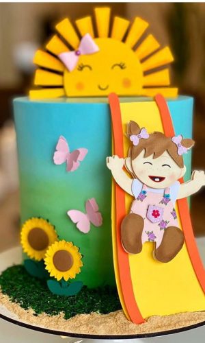 KIT C/ 5 ARQUIVO DE CORTE: TOPO BEBÊ MENINA NO ESCORREGA 006