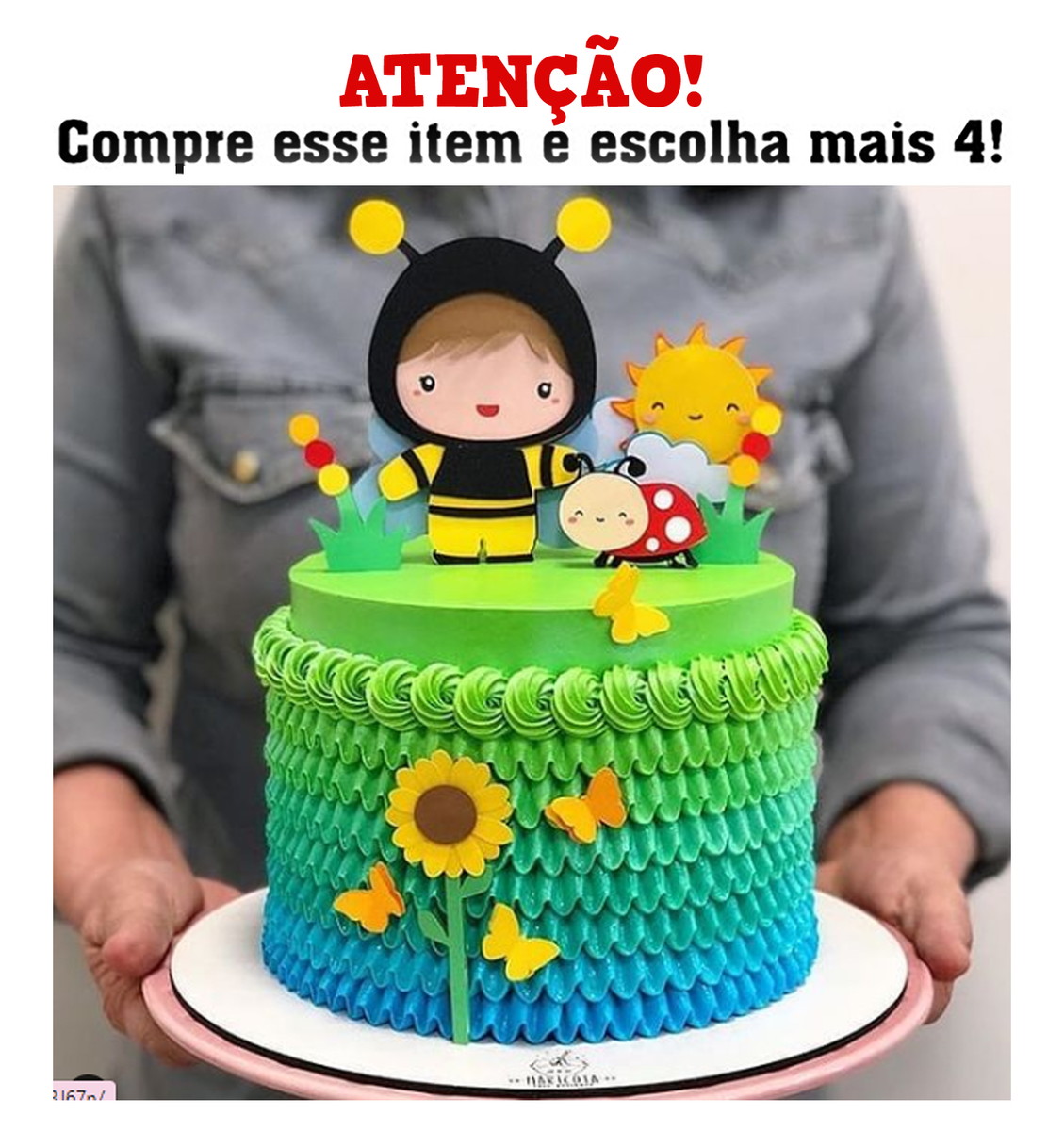 KIT C/ 5 ARQUIVO DE CORTE: TOPO DE BOLO ABELHINHA 001