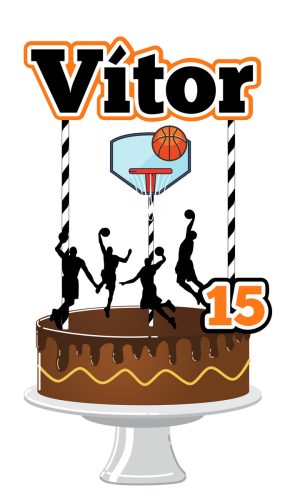 KIT C/ 5 ARQUIVO DE CORTE: TOPO DE BOLO BASQUETE 002