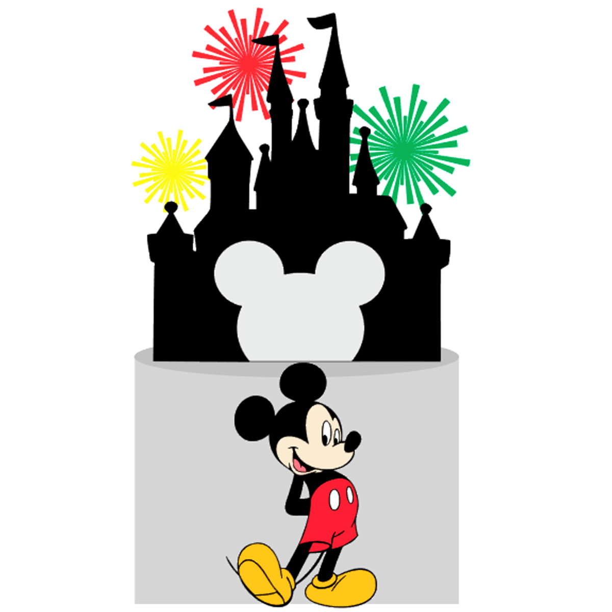 Kit C/ 5 Arquivo De Corte: Topo De Bolo Castelo Mickey 005