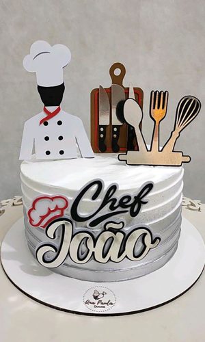 Arquivo de Corte: Topo de Bolo Chef de Cozinha 001