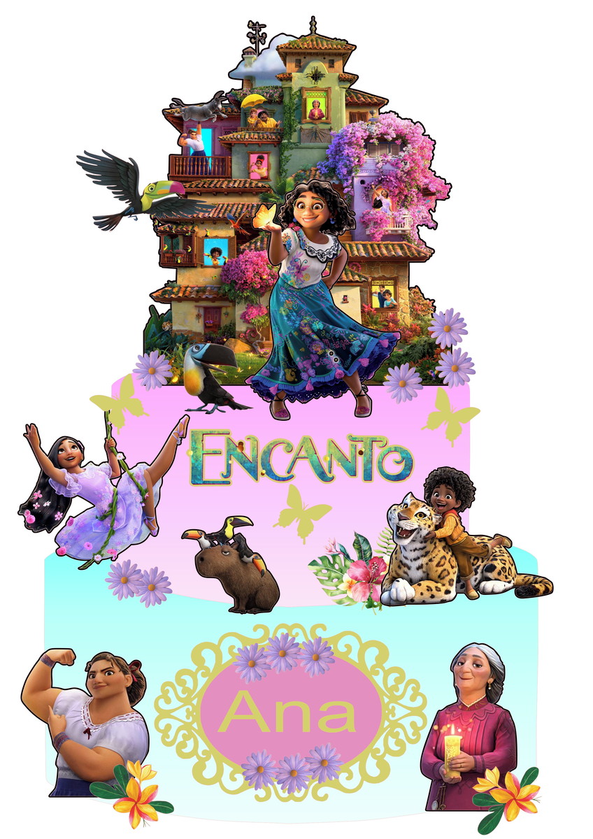 KIT C/ 5 ARQUIVO DE CORTE: TOPO DE BOLO ENCANTO 003