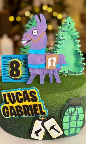 Kit C/ 5 Arquivo De Corte: Topo De Bolo Fortnite 002