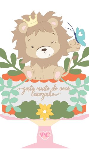 KIT C/ 5 ARQUIVO DE CORTE: TOPO DE BOLO LEÃOZINHO MENINO 002