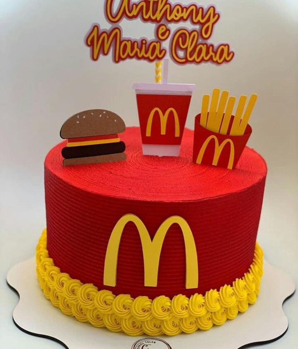 Kit C/ 5 Arquivo De Corte: Topo De Bolo Mc Donalds 002