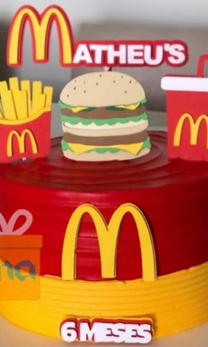Kit C/ 5 Arquivo De Corte: Topo De Bolo Mc Donalds 003