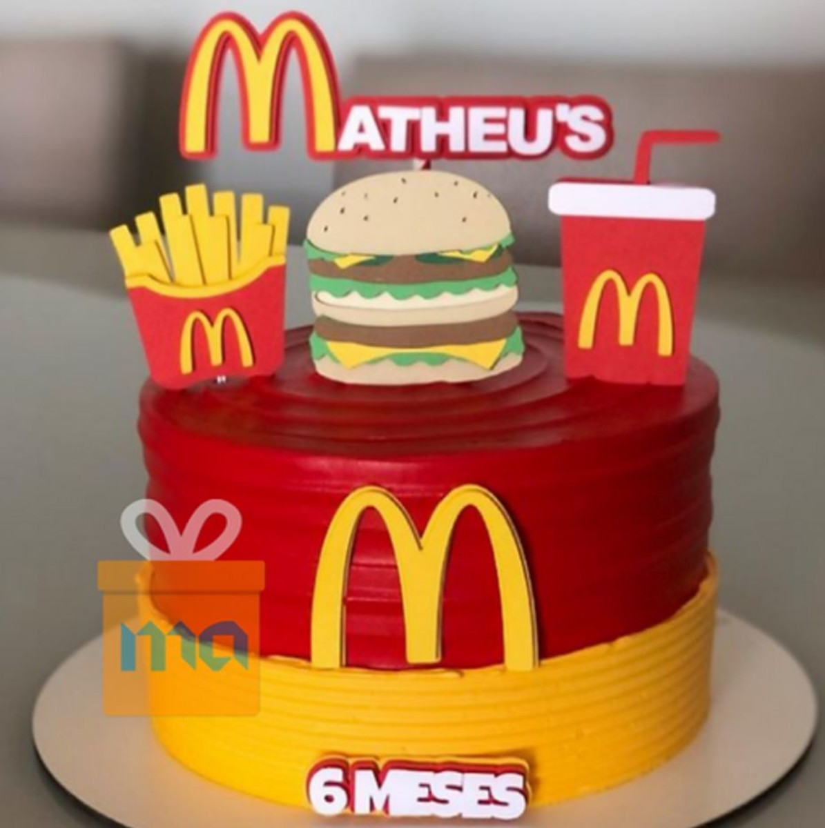 Kit C/ 5 Arquivo De Corte: Topo De Bolo Mc Donalds 003