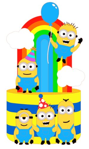 Kit C/ 5 Arquivo De Corte: Topo De Bolo Minions 002