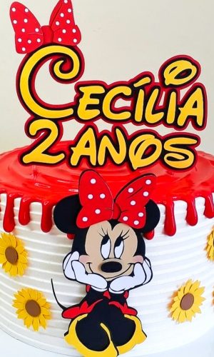 KIT C/ 5 ARQUIVO DE CORTE: TOPO DE BOLO MINNIE 004
