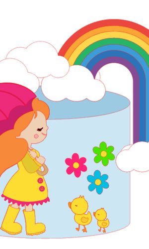 KIT C/ 5 ARQUIVO DE CORTE: TOPO MENINA NUVEM E ARCO IRIS 004
