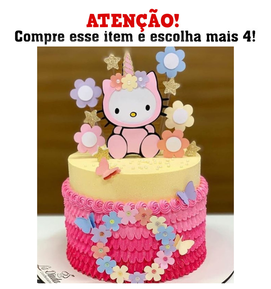 Kit c/ 5: Arquivo Topo de Bolo - Hello Kitty 002