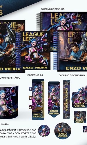Kit c/ 5 Arquivos de corte: 01 - ETIQUETAs LEAGUE OF LEGENDS
