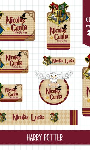 Kit c/ 5 Arquivos: ETIQUETAS HARRY POTTER VM