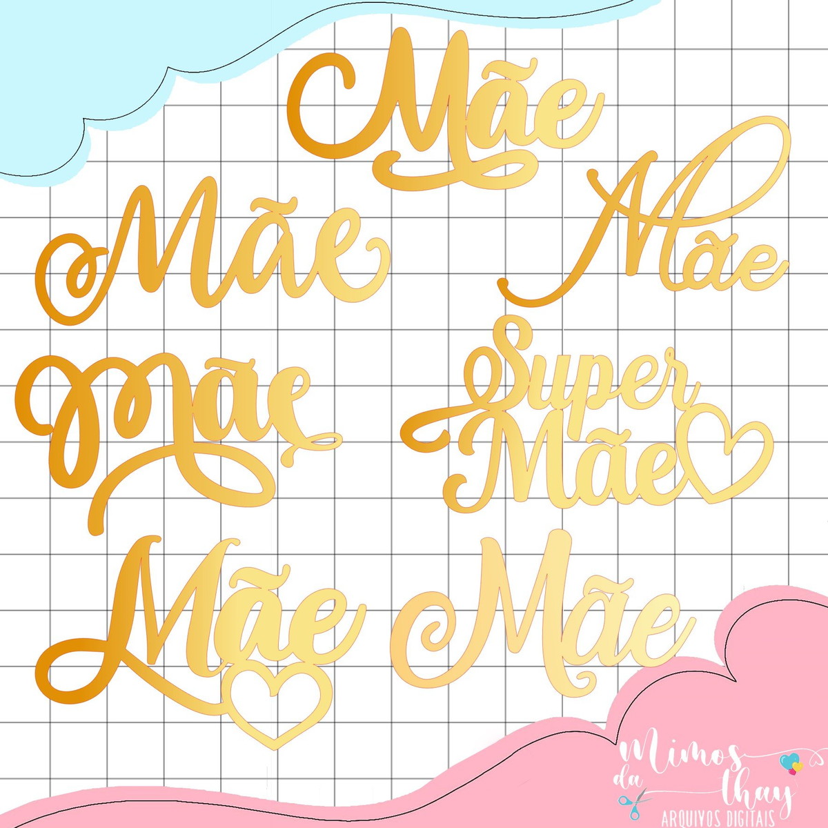 Pacote 10 Topos de Bolo Dia das Mães + Brinde 2024 #1 - Imagem 5