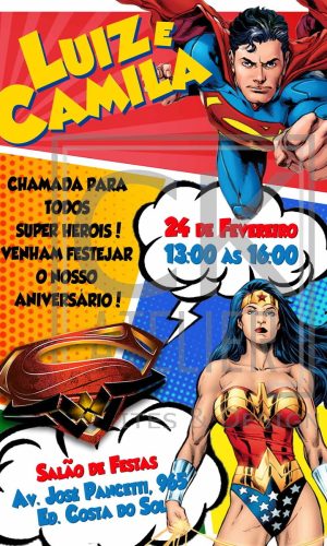 Convite Digital Super Herois