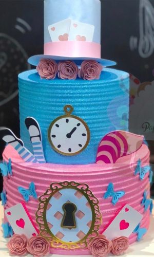 Topo de Bolo Alice no País das Maravilhas