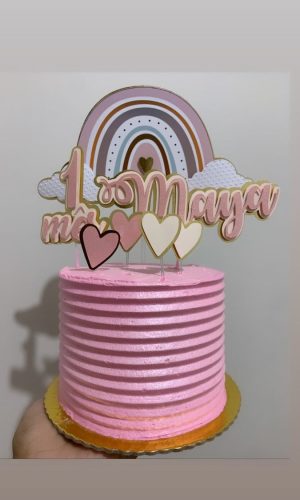 Topo de Bolo Arco Íris