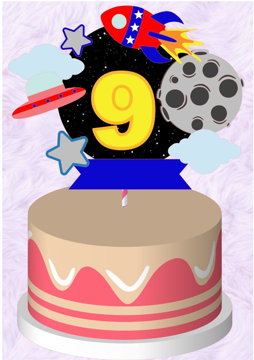 Topo de Bolo Astronauta