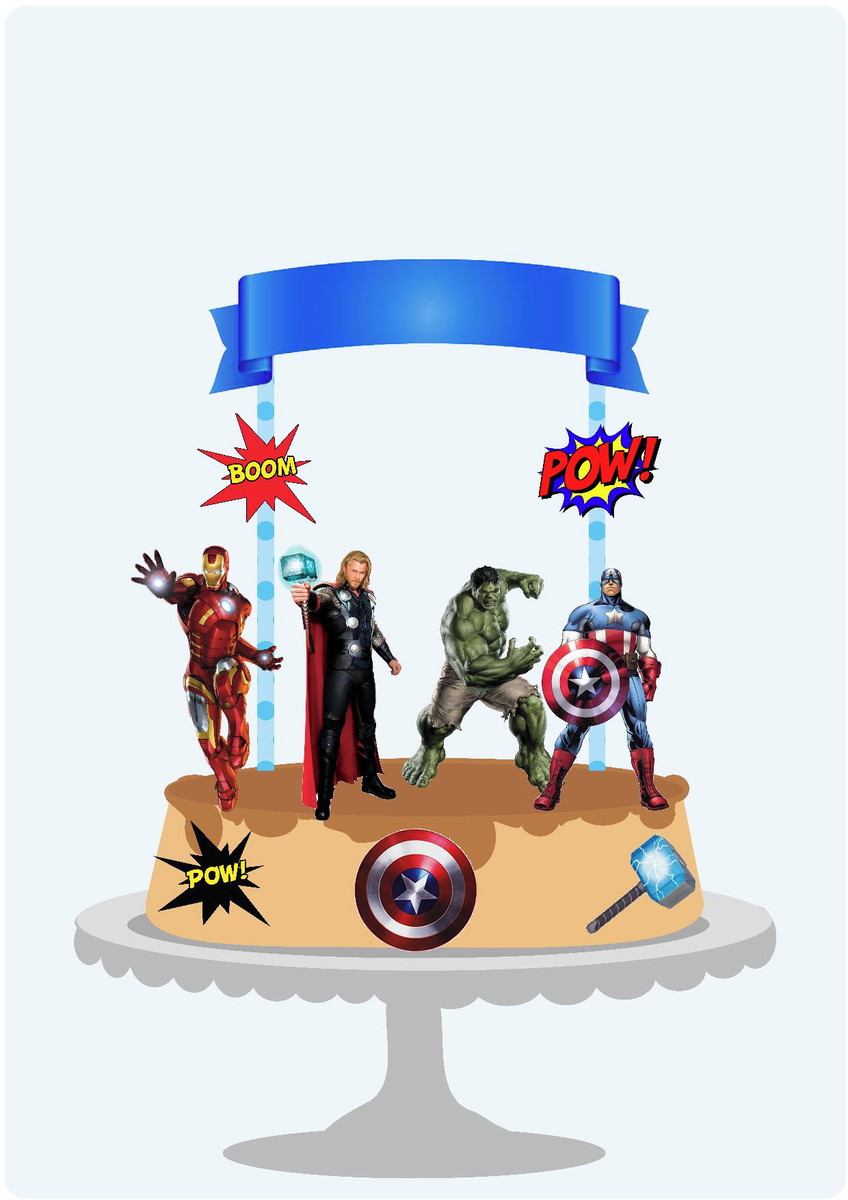 Topo De Bolo Avengers