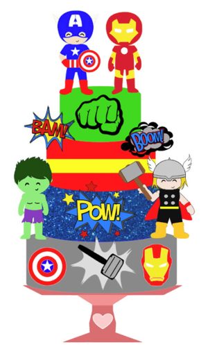 Topo De Bolo Avengers
