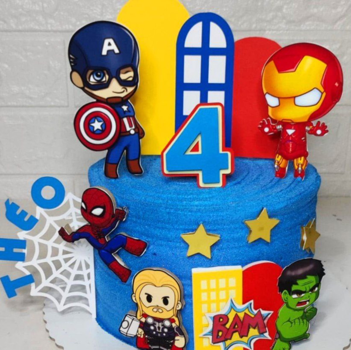 Topo de Bolo Avengers