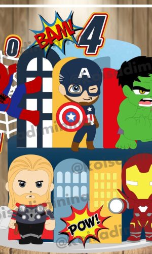 Topo De Bolo Avengers