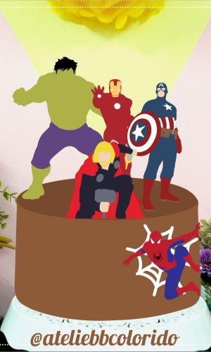 Topo de Bolo Avengers