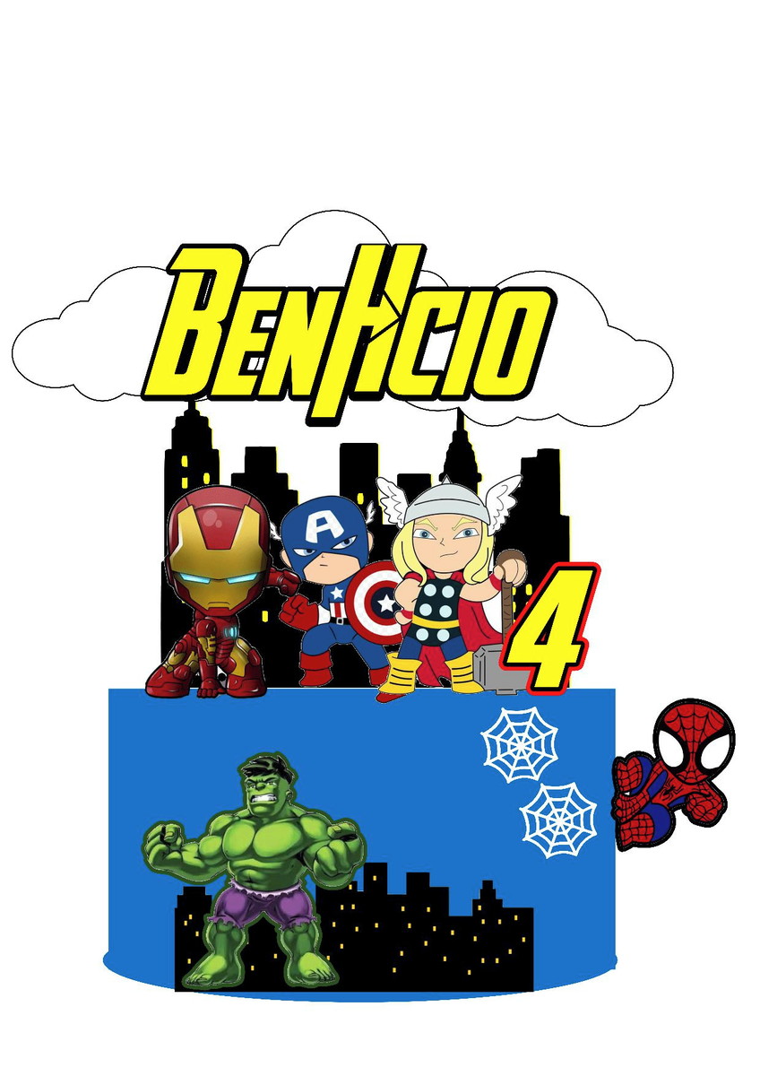 Topo de Bolo Avengers