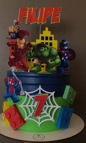 Topo de Bolo Avengers Lego