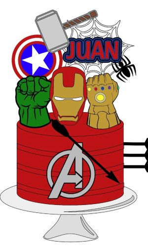 Topo De Bolo Avengers