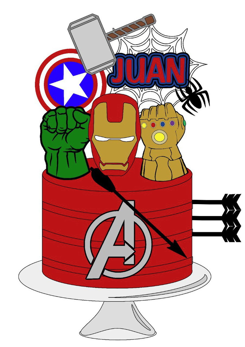 Topo De Bolo Avengers