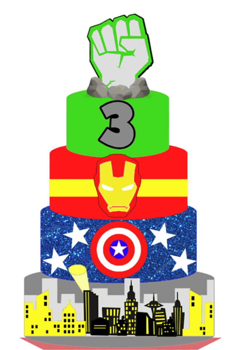 Topo De Bolo Avengers