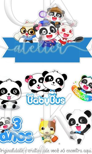 Topo de Bolo Baby Bus