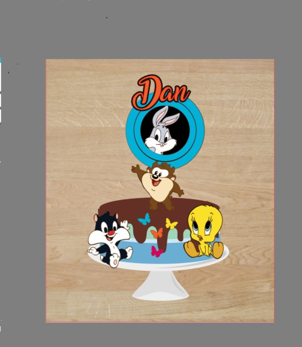 Arquivo de corte Topo de bolo - Baby looney tunes