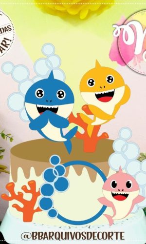 Topo de Bolo Baby Shark