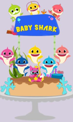 Topo de Bolo Baby Shark