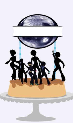 Topo de Bolo Balada Discoteca