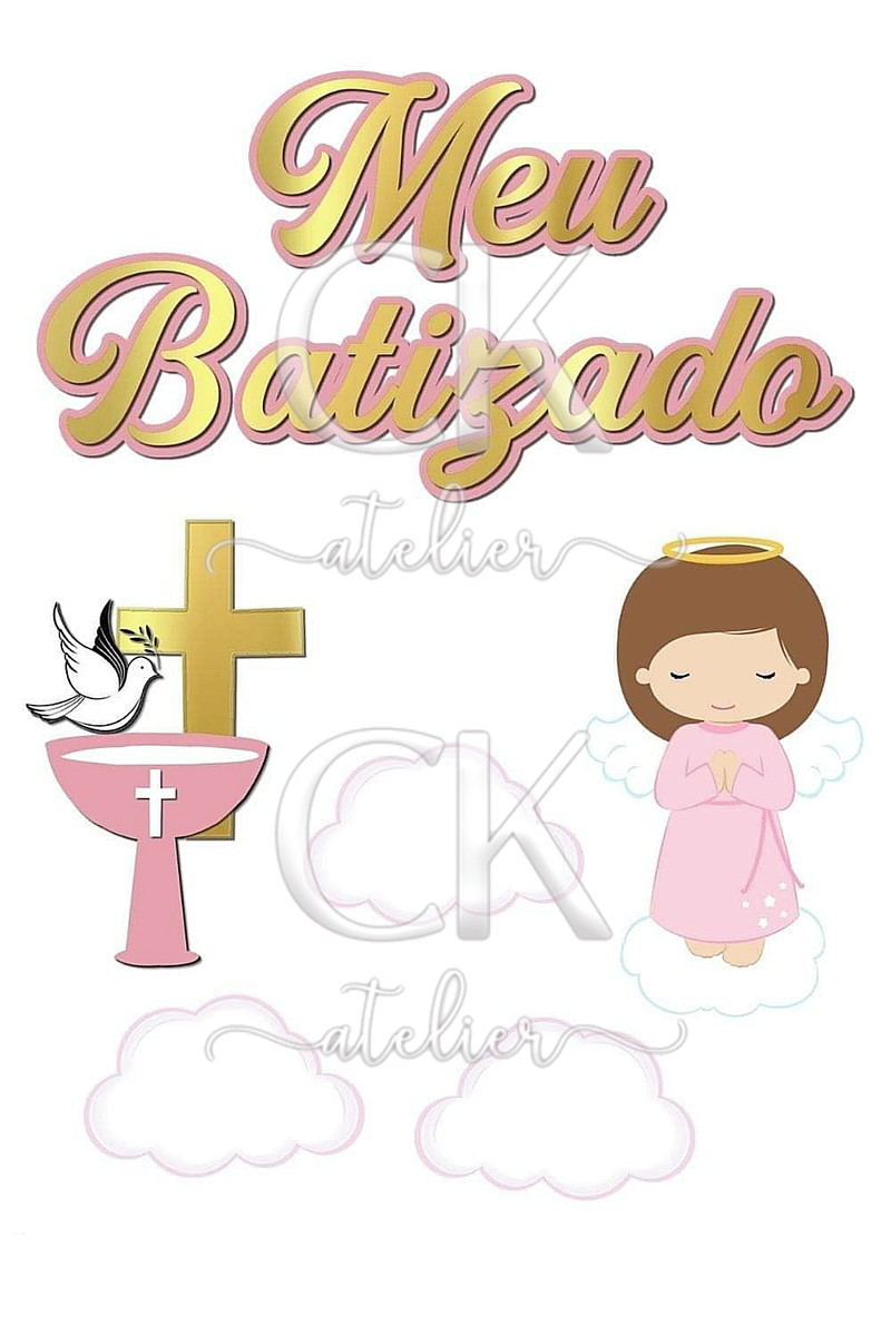 Topo de Bolo Batizado