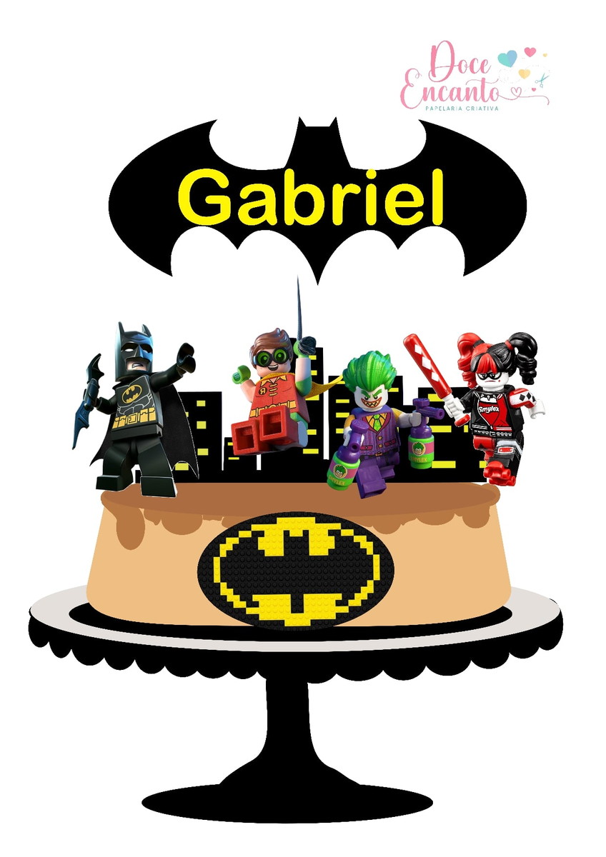 Topo de Bolo Batman Lego
