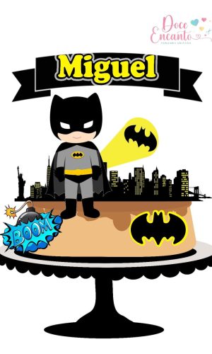 Topo de Bolo Batman