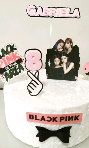 Topo de Bolo Black Pink